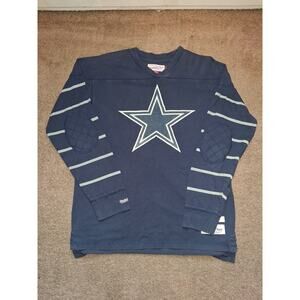 Dallas Cowboys Mitchell & Ness Throwback Long Sleeve Shirt Mens Large